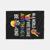 認識度インワールドやさしいAsl言語パズルリブ フリースブランケット (正面(横))