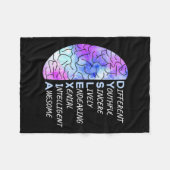 認識度カラフルアートブレイン先生セラピスト フリースブランケット (正面(横))