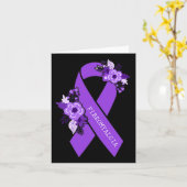 認識度サポート紫リボンポケットサイズ カード (黄色い花)