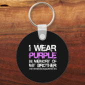 認識度ティーI衣服パープルインメモリ私の兄 キーホルダー (正面)