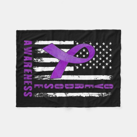 認識度デイアメリカ国旗のオーバードーズ認識度 フリースブランケット (正面(横))