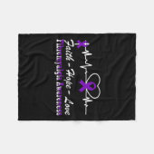 認識度ハートビートクリスチャンクロス フリースブランケット (正面(横))