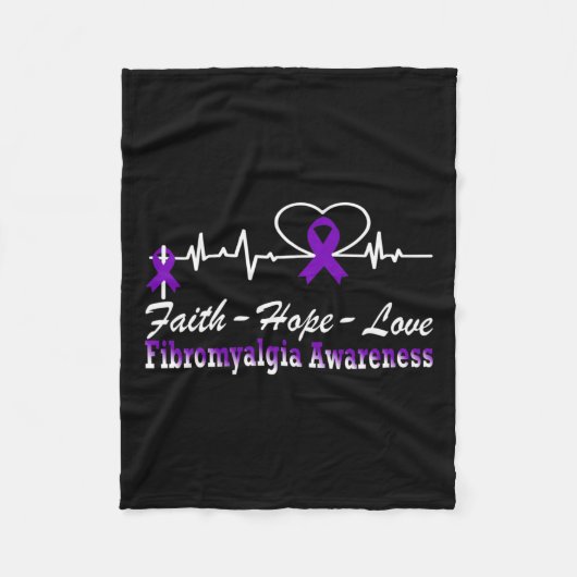 認識度ハートビートクリスチャンクロス フリースブランケット (正面)