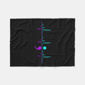 認識度ハートビートハッピーリボンサポートグラフィック フリースブランケット (正面(横))