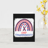 認識度ハート病漂白レインボーブルーレッド カード (黄色い花)