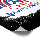 認識度ハート病漂白レインボーブルーレッド ポスター (角)