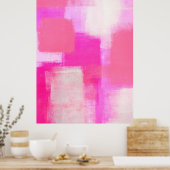 '認識度'ピンク抽象芸術アートポスタープリント ポスター (キッチン)
