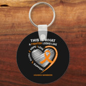 認識度ファイターギフト男性の女性ママパパ白血病 キーホルダー (正面)