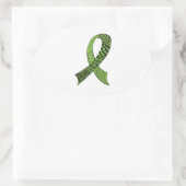 認識度リボンの任意の色の組み合わせ 楕円形シール (バッグ)