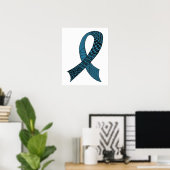 認識度リボンカスタムの色 ポスター (ホームオフィス)