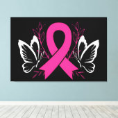 認識度リボン乳がん認識度 キャンバスプリント (インサイチュ (ウッドフロア))