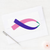 認識度リボン（甲状腺がん） 長方形シール (封筒)