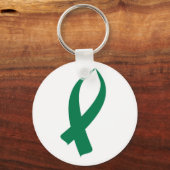 認識度リボン（緑） キーホルダー (正面)
