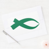 認識度リボン（緑） 長方形シール (封筒)