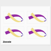 認識度リボン（膀胱がん） 長方形シール (シート)