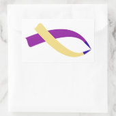 認識度リボン（膀胱がん） 長方形シール (バッグ)