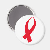 認識度リボン（赤） マグネット (正面/裏面)