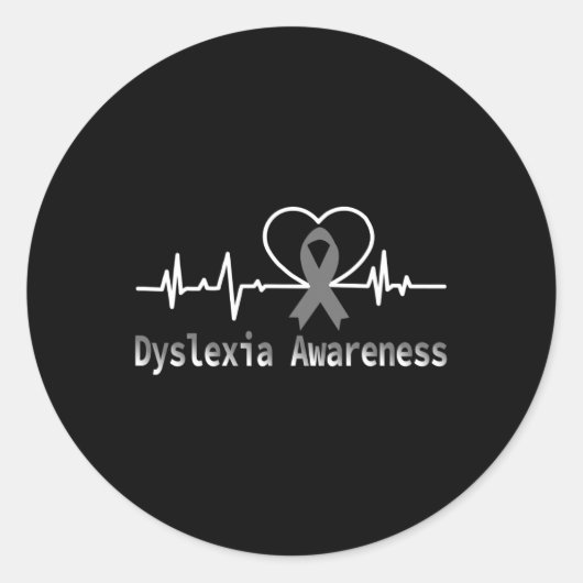 認識度心拍Dyslexicサポートファミリー ラウンドシール (正面)