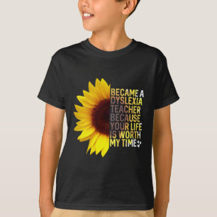 認識度月ひまわりジョブディスレクシア先生 Tシャツ