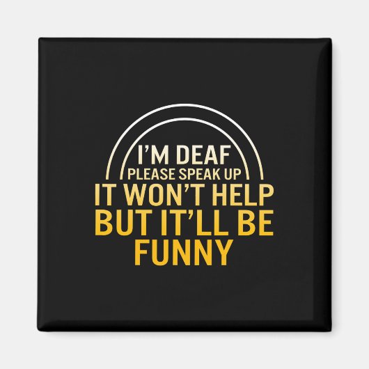 認識度月私は耳が聞こえないAsl Languuを話お願い マグネット (正面)