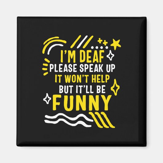 認識度月私は耳が聞こえないAsl Languuを話お願い マグネット (正面)