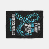 認識度月蝶ライトブルーリボン フリースブランケット (正面(横))