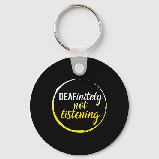 認識度月Deafinienty Not 聞's Asl Lang キーホルダー (正面)