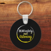 認識度月Deafinienty Not 聞's Asl Lang キーホルダー (正面)