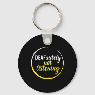 認識度月Deafinienty Not 聞's Asl Lang キーホルダー