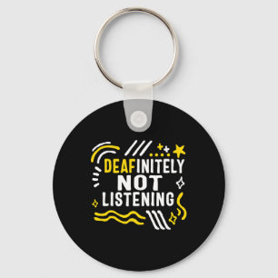 認識度月Deafinienty Not 聞's Asl Lang キーホルダー