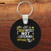 認識度月Deafinienty Not 聞's Asl Lang キーホルダー (正面)