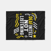 認識度月Deafinienty Not 聞's Asl Lang フリースブランケット (正面(横))