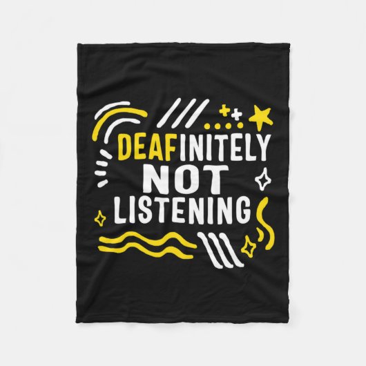 認識度月Deafinienty Not 聞's Asl Lang フリースブランケット (正面)