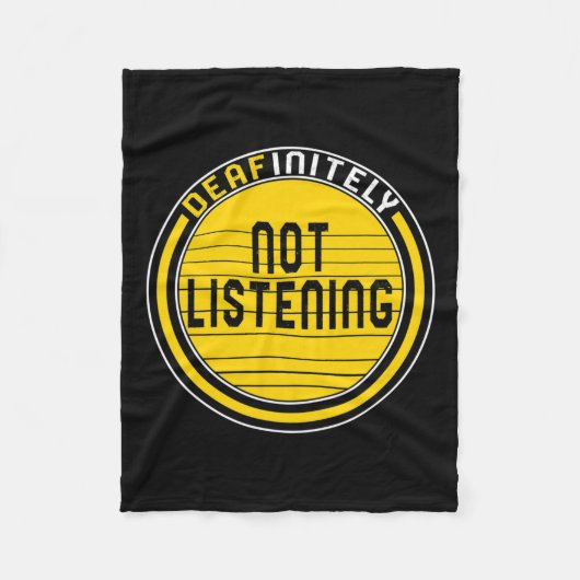 認識度月Deafinienty Not 聞's Asl Lang フリースブランケット (正面)