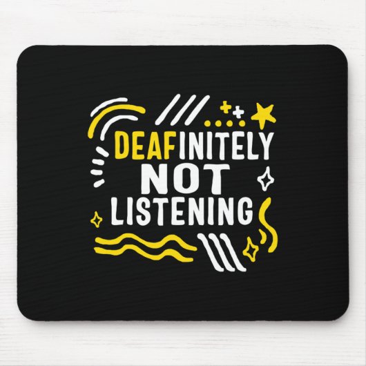 認識度月Deafinienty Not 聞's Asl Lang マウスパッド (正面)