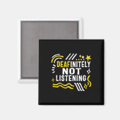 認識度月Deafinienty Not 聞's Asl Lang マグネット (正面/裏面)