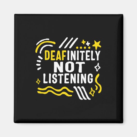 認識度月Deafinienty Not 聞's Asl Lang マグネット (正面)
