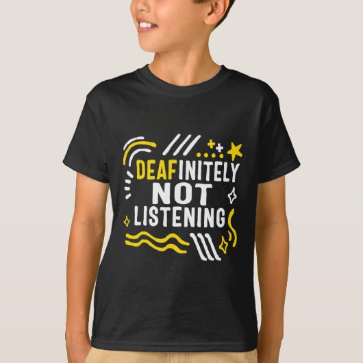 認識度月Deafinienty Not 聞's Asl Lang Tシャツ (正面)