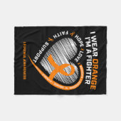 認識度男性女性母パパギフト白血病 フリースブランケット (正面(横))