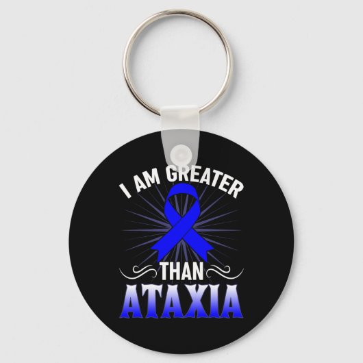 認識度神経学的徴候ヘミアタキシアブルーリボン キーホルダー (正面)