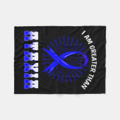 認識度神経学的徴候ヘミアタキシアブルーリボン フリースブランケット (正面(横))