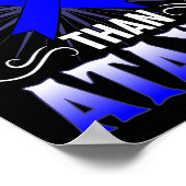 認識度神経学的徴候ヘミアタキシアブルーリボン ポスター (角)