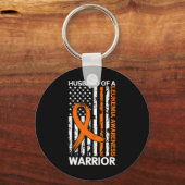 認識度米国アメリカ国旗の夫パパ キーホルダー (正面)