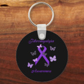 認識度紫の目に見えない病気 キーホルダー (正面)
