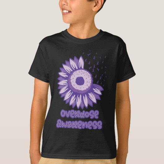 認識度紫リボンオピオイド Tシャツ (正面)