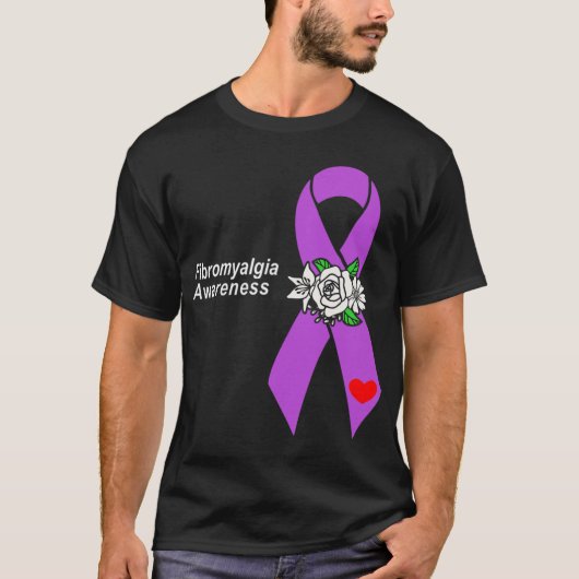 認識度紫リボン花 Tシャツ (正面)