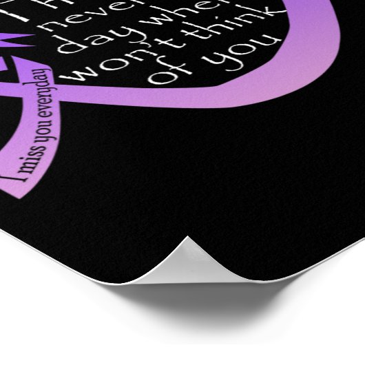 認識度紫リボン ポスター (角)