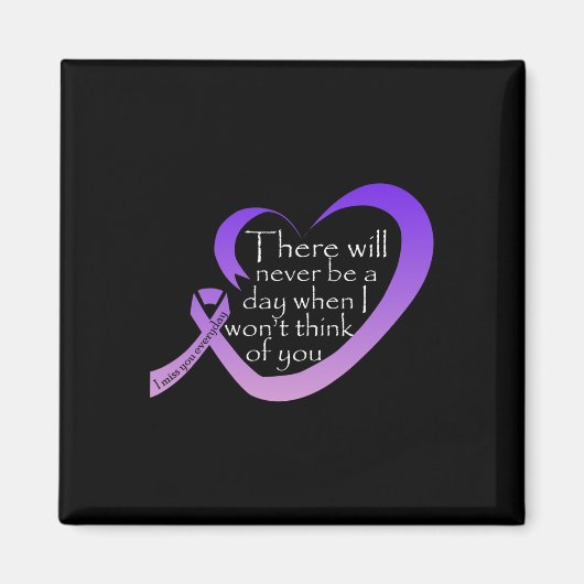 認識度紫リボン マグネット (正面)