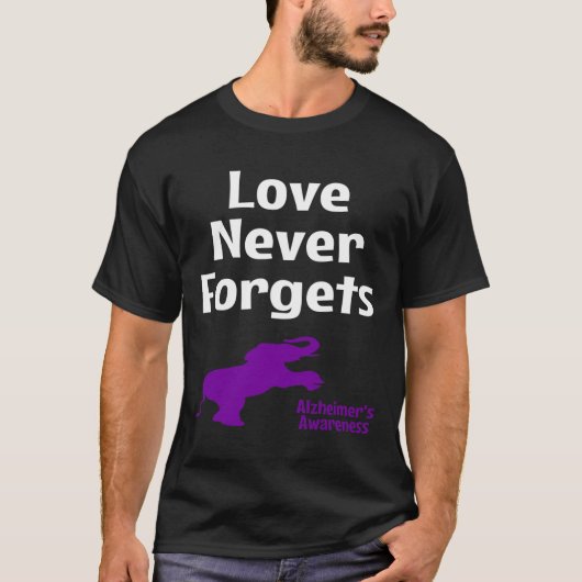認識度紫色のサポートラブ忘れノー Tシャツ (正面)