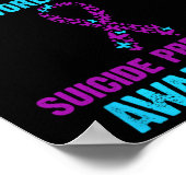 認識度自殺防止ティール（緑がかった色）及び紫ギフト ポスター (角)